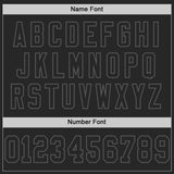 Custom Black Steel Gray Mesh Authentic Throwback Football Jersey