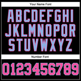 Custom Black Pink-Light Blue Authentic Football Jersey