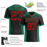 Custom Black Red-Kelly Green Authentic Football Jersey