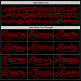 Custom Black Red Hockey Lace Neck Jersey