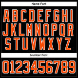 Custom Black Orange-White Hockey Lace Neck Jersey