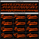 Custom Black Orange Hockey Lace Neck Jersey