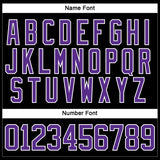 Custom Black Purple-White Hockey Lace Neck Jersey