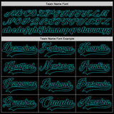 Custom Black Teal Hockey Lace Neck Jersey