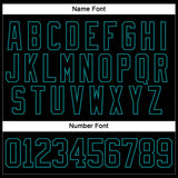 Custom Black Teal Hockey Lace Neck Jersey