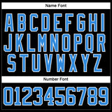 Custom Black Powder Blue-White Hockey Lace Neck Jersey