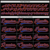 Custom Black Royal-Orange Hockey Lace Neck Jersey