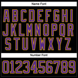 Custom Black Purple-Gold Hockey Lace Neck Jersey
