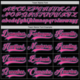 Custom Black Pink-Light Blue Hockey Lace Neck Jersey