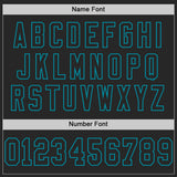 Custom Black Teal Mesh Authentic Throwback Football Jersey
