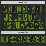 Custom Black Neon Green Mesh Authentic Throwback Football Jersey