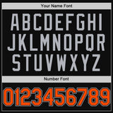Custom Black Orange-Gray Authentic Throwback Baseball Jersey