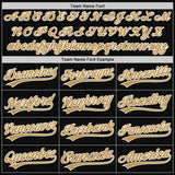 Custom Black Old Gold-White Authentic Throwback Baseball Jersey