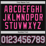 Custom Black Gray-Pink Authentic Throwback Baseball Jersey