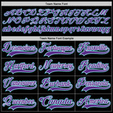 Custom Black Teal-Purple Hockey Jersey