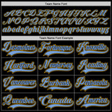 Custom Black Light Blue-Gold Hockey Jersey