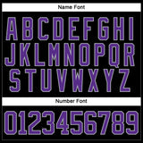 Custom Black Purple-Gray Hockey Jersey