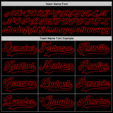 Custom Black Red Hockey Jersey