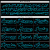 Custom Black Teal Hockey Jersey