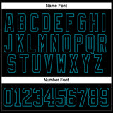 Custom Black Teal Hockey Jersey