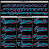 Custom Black Pink-Teal Hockey Jersey