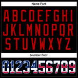 Custom Black USA Flag Royal-Red Hockey Jersey