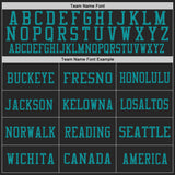 Custom Black Pink-Teal Mesh Authentic Football Jersey