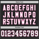 Custom Black White-Pink Mesh Authentic Football Jersey