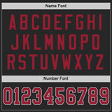Custom Black Cardinal-Gray Mesh Authentic Football Jersey