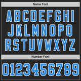 Custom Black Powder Blue-White Mesh Authentic Football Jersey