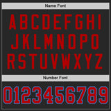 Custom Black Red-Powder Blue Mesh Authentic Football Jersey