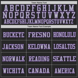 Custom Black Purple-Gray Mesh Authentic Football Jersey