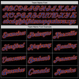Custom Black Royal-Orange Authentic Throwback Basketball Jersey