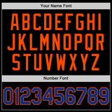 Custom Black Royal-Orange Authentic Throwback Basketball Jersey