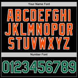 Custom Black Kelly Green-Orange Authentic Throwback Basketball Jersey
