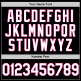 Custom Black White-Pink Authentic Throwback Basketball Jersey