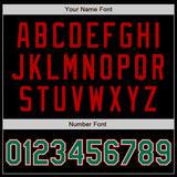 Custom Black Kelly Green-Red Authentic Baseball Jersey