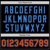 Custom Black Orange-Electric Blue Authentic Baseball Jersey