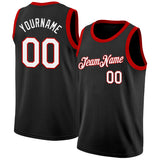 Custom Black White-Red Authentic Basketball Jersey