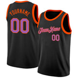 Custom Black Medium Purple-Orange Authentic Basketball Jersey