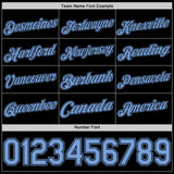 Custom Black Light Blue Authentic Basketball Jersey