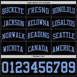 Custom Black Light Blue Authentic Basketball Jersey