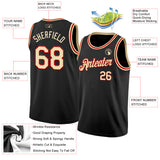 Custom Black Cream-Red Authentic Basketball Jersey