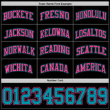 Custom Black Teal-Pink Authentic Basketball Jersey