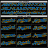 Custom Black Blue-Gold Authentic Baseball Jersey