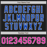 Custom Black Deep Pink Thunder Blue-White Authentic Baseball Jersey