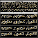 Custom Black White-Old Gold Authentic Baseball Jersey