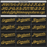 Custom Black Old Gold Authentic Baseball Jersey