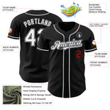 Custom Black White Gray-Red Authentic Baseball Jersey