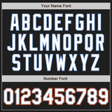 Custom Black White Powder Blue-Orange Authentic Baseball Jersey